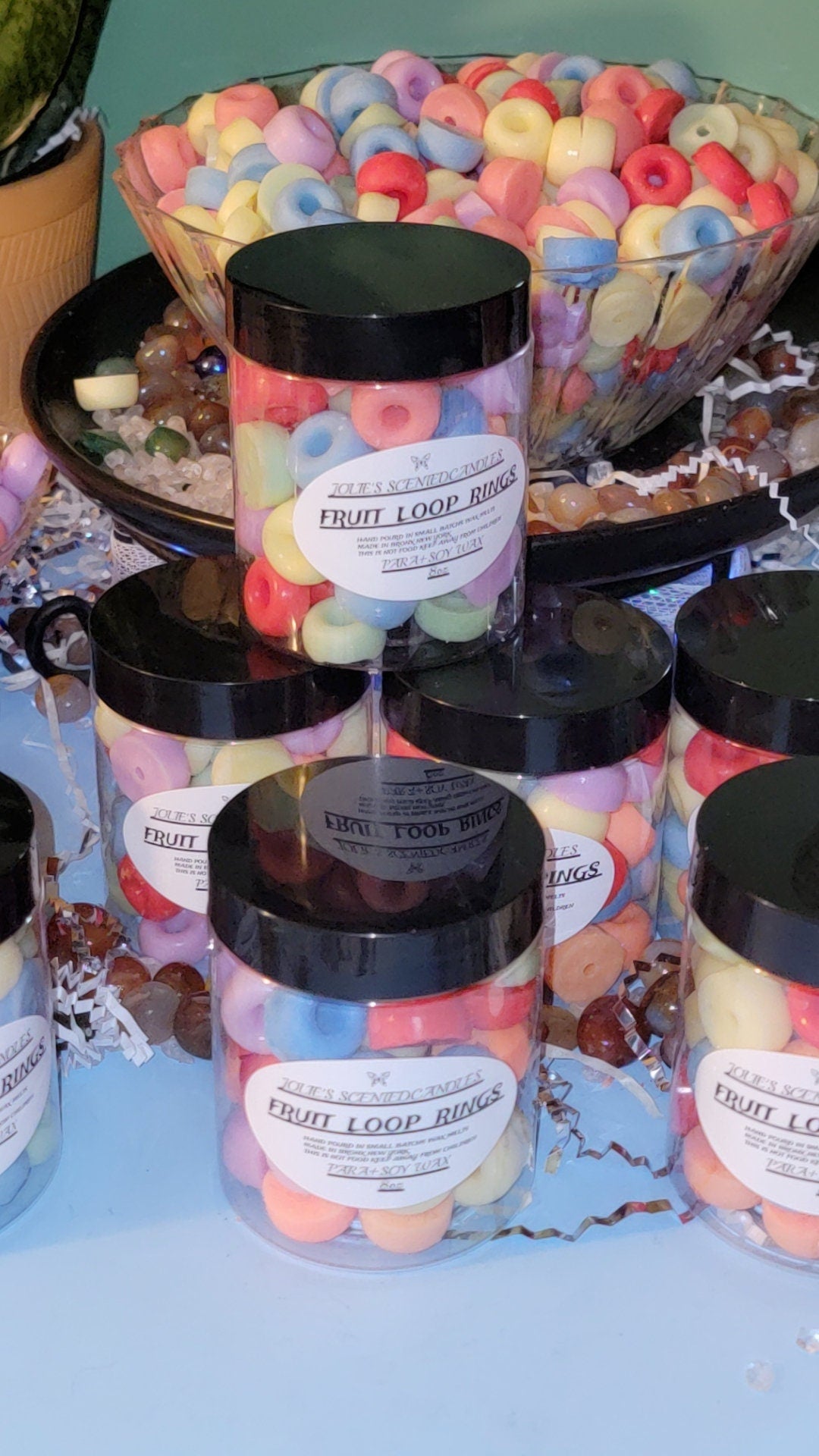 Fruit Loops Wax Melts Food Shaped Wax Melts Fruity Loops Scented Wax Melts Fruit Loop Cereal Embeds 8oz 2 for 24 Dollars- Free car diffuser