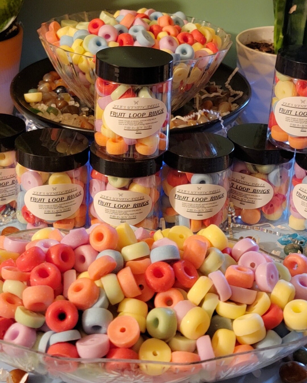 Fruit Loops Wax Melts Food Shaped Wax Melts Fruity Loops Scented Wax Melts Fruit Loop Cereal Embeds 8oz 2 for 24 Dollars- Free car diffuser