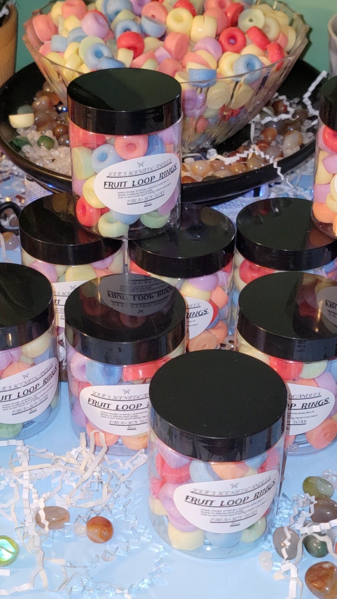 Fruit Loops Wax Melts Food Shaped Wax Melts Fruity Loops Scented Wax Melts Fruit Loop Cereal Embeds 8oz 2 for 24 Dollars- Free car diffuser