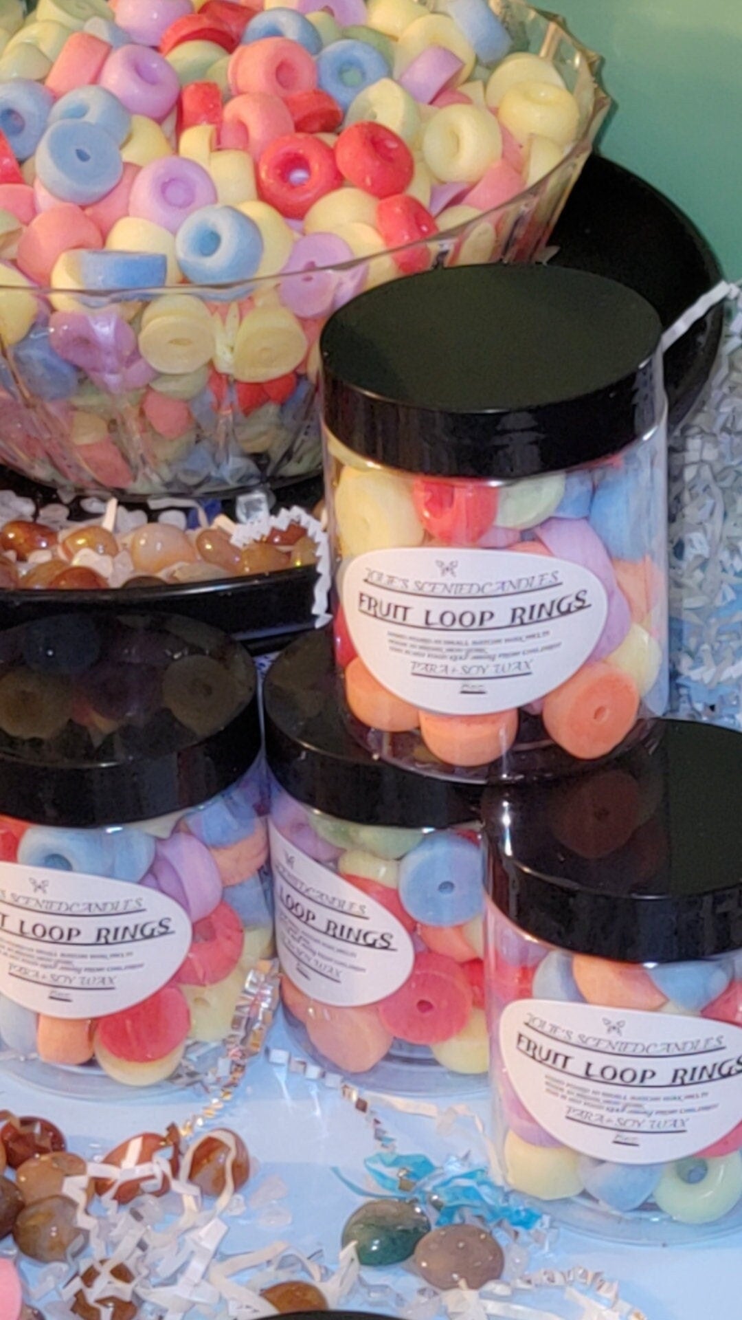 Fruit Loops Wax Melts Food Shaped Wax Melts Fruity Loops Scented Wax Melts Fruit Loop Cereal Embeds 8oz 2 for 24 Dollars- Free car diffuser