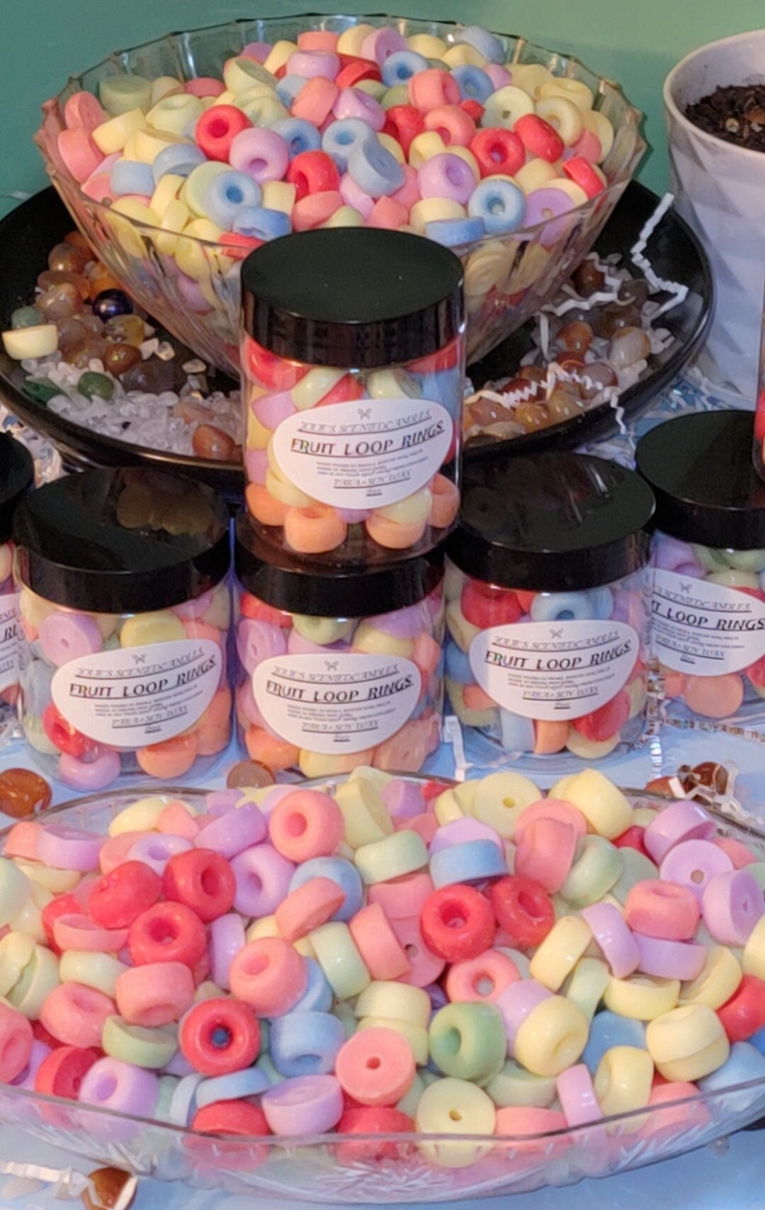Fruit Loops Wax Melts Food Shaped Wax Melts Fruity Loops Scented Wax Melts Fruit Loop Cereal Embeds 8oz 2 for 24 Dollars- Free car diffuser