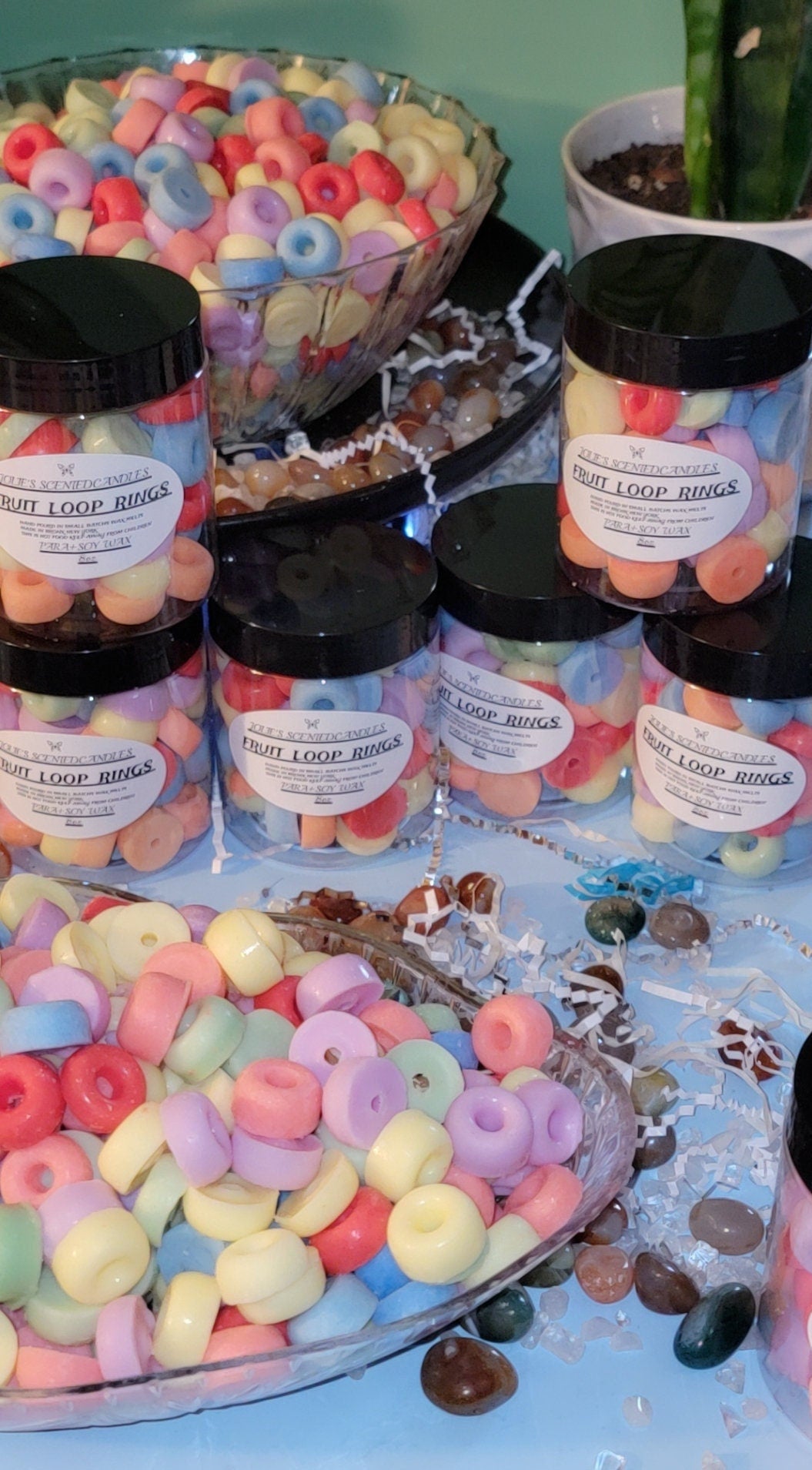 Fruit Loops Wax Melts Food Shaped Wax Melts Fruity Loops Scented Wax Melts Fruit Loop Cereal Embeds 8oz 2 for 24 Dollars- Free car diffuser