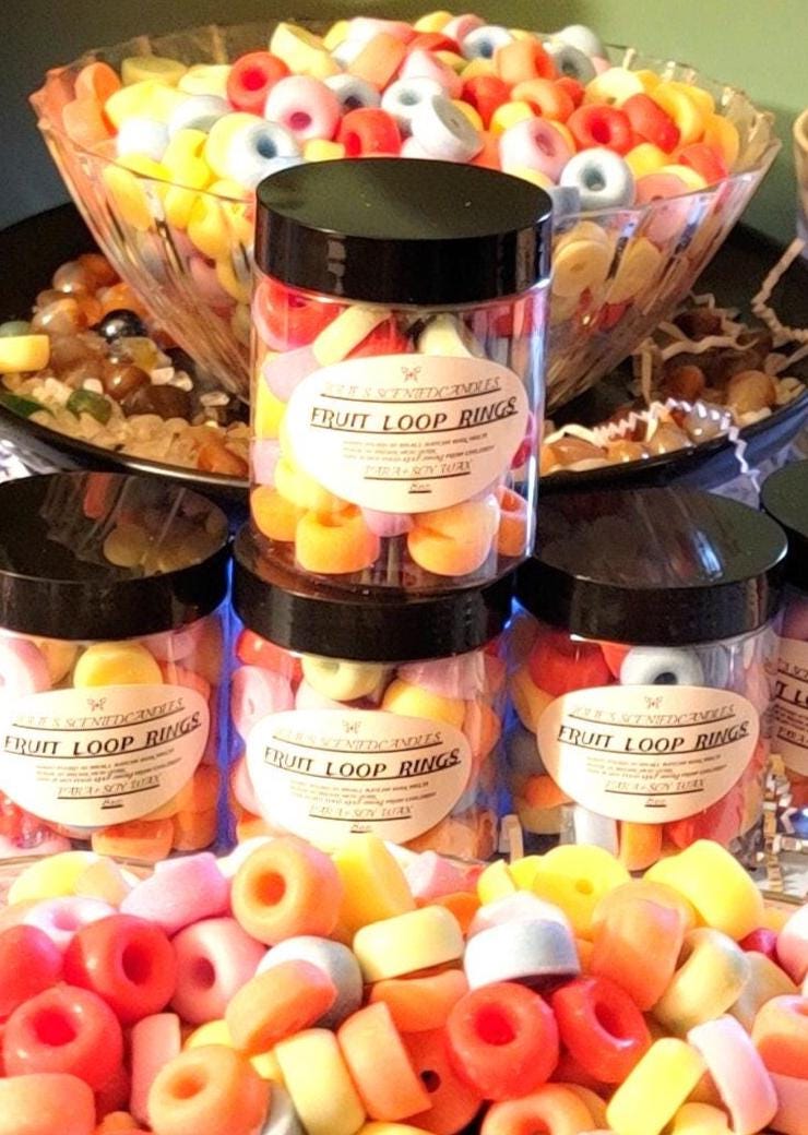 Fruit Loops Wax Melts 8oz – Food Shaped Cereal Embeds | 2 for $24, Free Car Diffuser