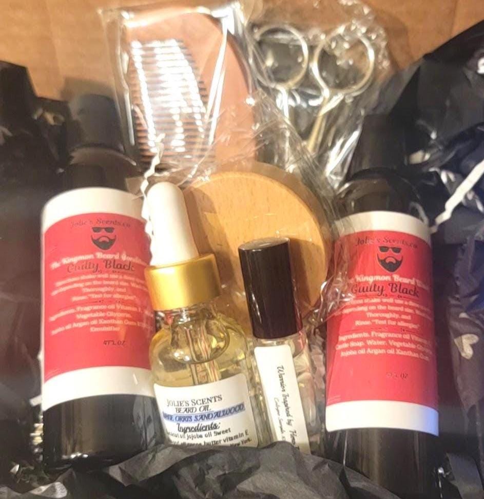 Men's Beard Care Gift Set: Wash and Conditioner, Moisturizing Hydrating All-in-One Kit