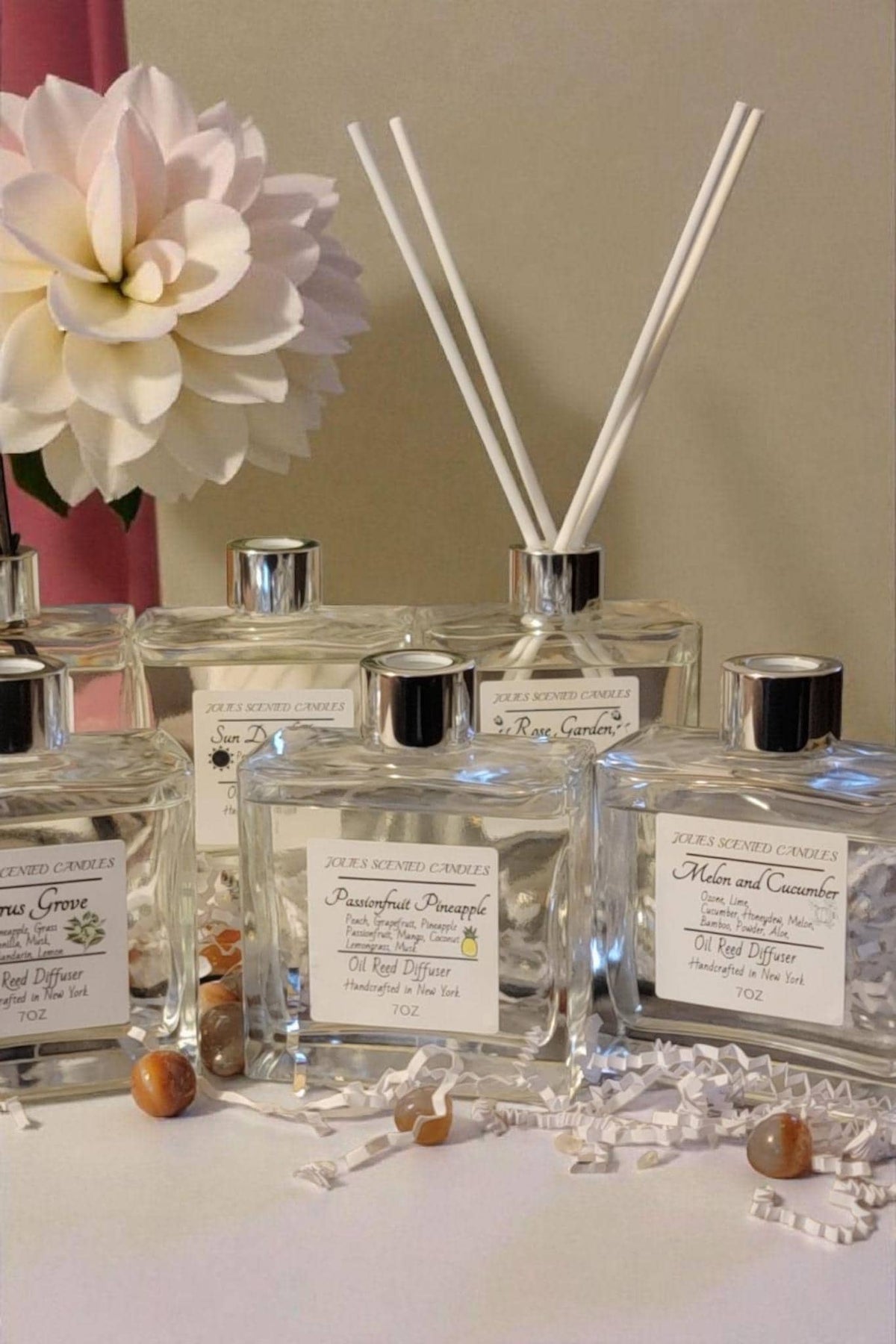 Reed Diffuser Bottle with Sticks – Diffuser Oil Set, Home Fragrance | Free Car Diffuser with Purchase