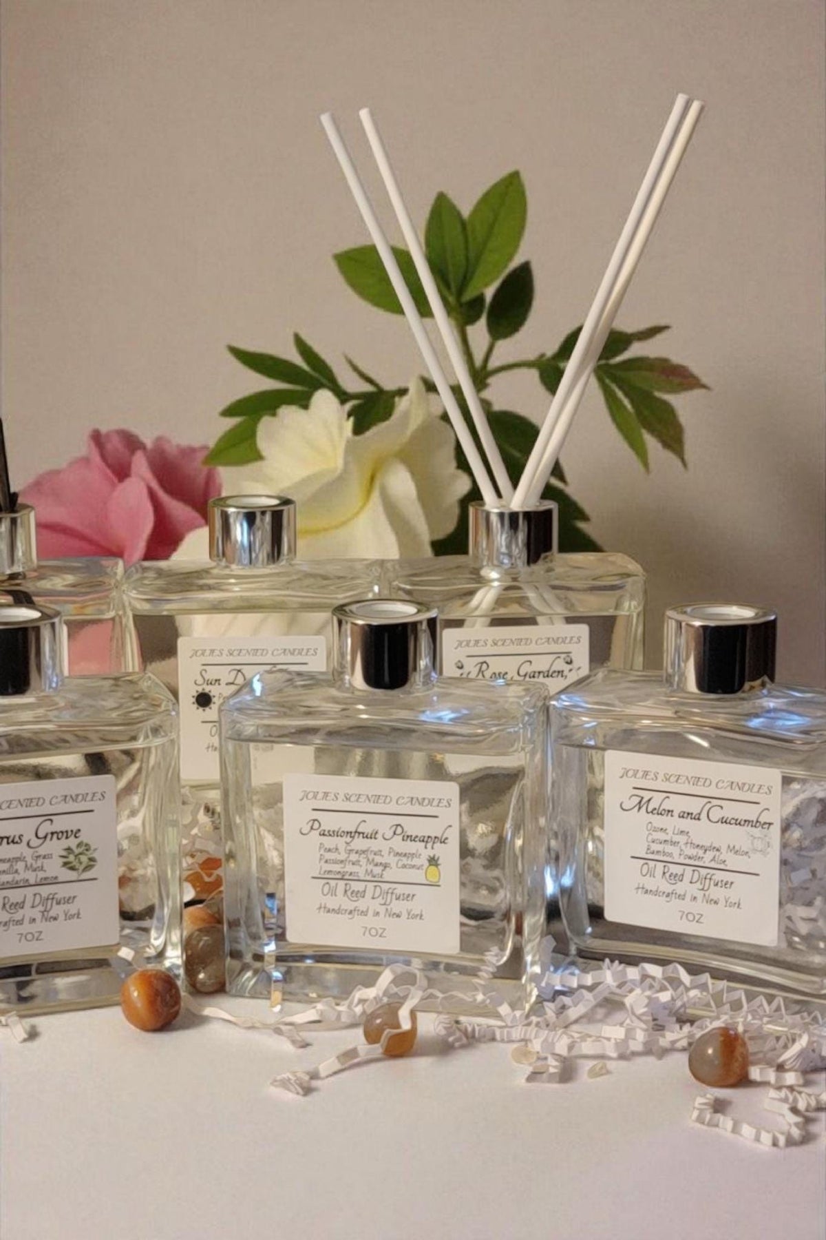 Reed Diffuser Bottle with Sticks – Diffuser Oil Set, Home Fragrance | Free Car Diffuser with Purchase